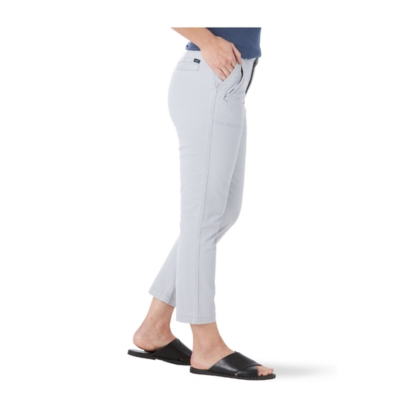 Lee NWT Utility Slim Leg High Rise Cropped Regular Fit Pant Cosmic Grey 834 - Picture 2 of 6